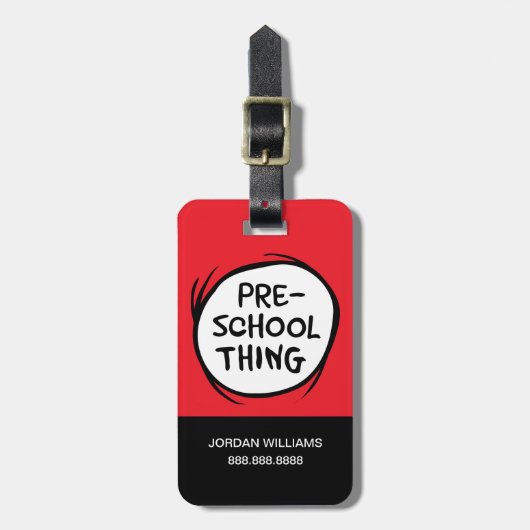 Kat in het Pet | kleuterschool Bagagelabel (Voorkant verticaal)