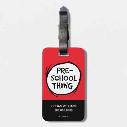 Kat in het Pet | kleuterschool Bagagelabel (Achterkant verticaal)