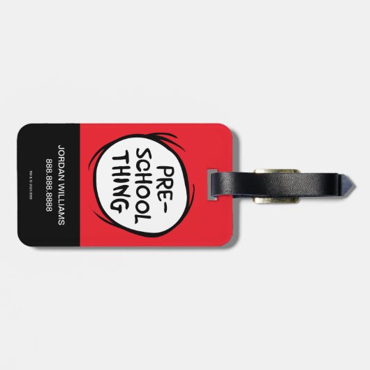 Kat in het Pet | kleuterschool Bagagelabel (Achterkant horizontaal)