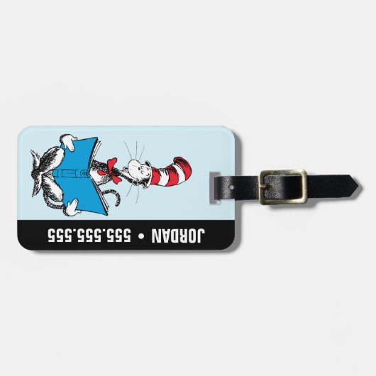 Kat in het Pet Lezen Bagagelabel (Voorkant horizontaal)