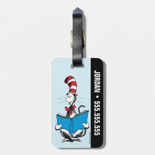 Kat in het Pet Lezen Bagagelabel (Achterkant verticaal)