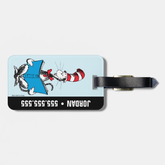 Kat in het Pet Lezen Bagagelabel (Achterkant horizontaal)