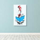 Kat in het Pet Lezen Canvas Afdruk (Insitu (Houten vloer))