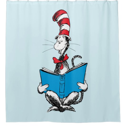 Kat in het Pet Lezen Douchegordijn (Voorkant)