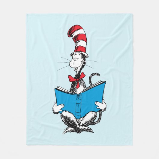 Kat in het Pet Lezen Fleece Deken (Voorkant)