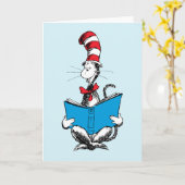 Kat in het Pet Lezen Kaart (Gele Bloem)