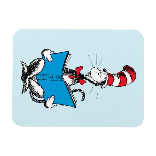 Kat in het Pet Lezen Magneet (Horizontaal)