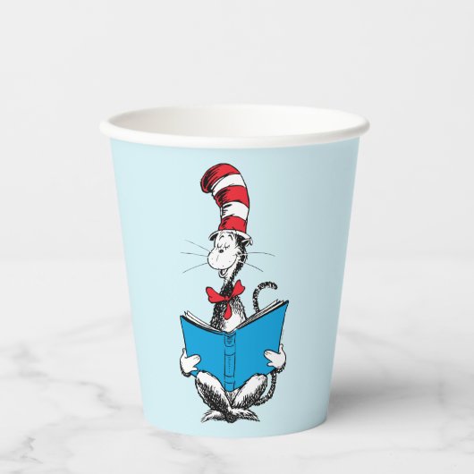 Kat in het Pet Lezen Papieren Bekers (Voorkant)