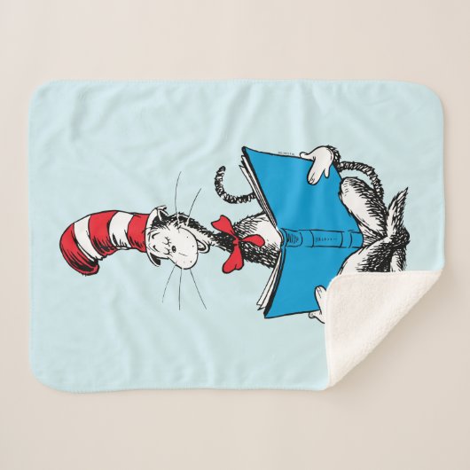 Kat in het Pet Lezen Sherpa Deken (Voorkant (horizontaal))