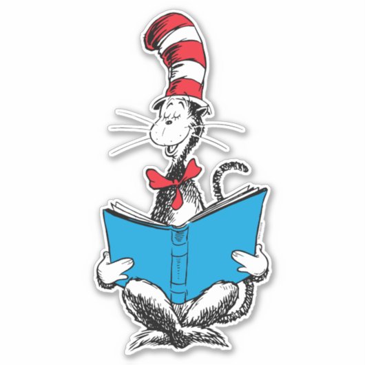 Kat in het Pet Lezen Sticker (Voorkant)