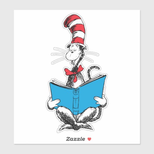 Kat in het Pet Lezen Sticker (Vel)