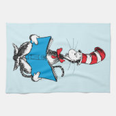 Kat in het Pet Lezen Theedoek (Horizontaal)