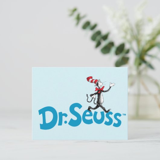 Kat in het Pet  Logo Briefkaart (Staand voorkant)