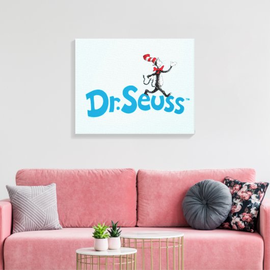 Kat in het Pet Logo Canvas Afdruk (Insitu (Woonkamer))