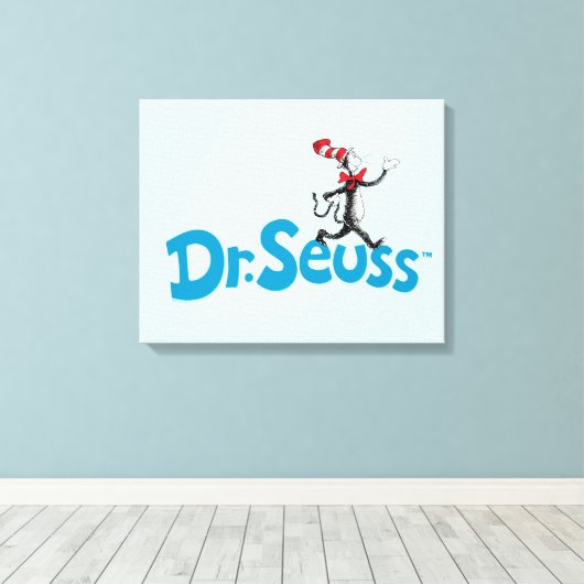 Kat in het Pet Logo Canvas Afdruk (Insitu (Houten vloer))