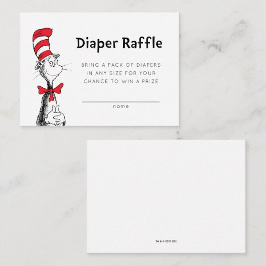 Kat in het Pet | Luier Raffle invoegen Kaart (Voorkant / Achterkant)