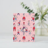 Kat in het Pet | Met een Kinder achtergrond Briefkaart (Staand voorkant)