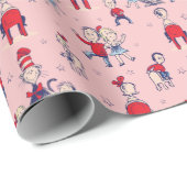 Kat in het Pet | Met een Kinder achtergrond Cadeaupapier (Rol Hoek)