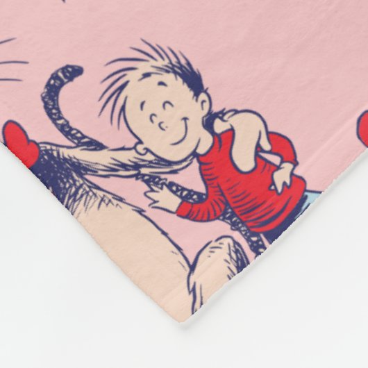 Kat in het Pet | Met een Kinder achtergrond Fleece Deken (Hoek)