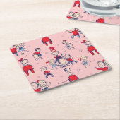 Kat in het Pet | Met een Kinder achtergrond Kartonnen Onderzetters (Schuin)