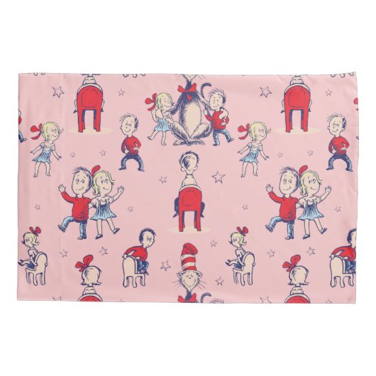 Kat in het Pet | Met een Kinder achtergrond Kussensloop (Achterkant-Links)