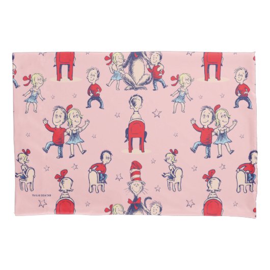 Kat in het Pet | Met een Kinder achtergrond Kussensloop (Voorkant-Links)