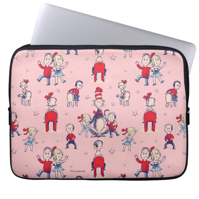 Kat in het Pet | Met een Kinder achtergrond Laptop Sleeve (Voorkant)