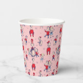 Kat in het Pet | Met een Kinder achtergrond Papieren Bekers (Achterkant)