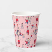 Kat in het Pet | Met een Kinder achtergrond Papieren Bekers (Voorkant)