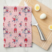 Kat in het Pet | Met een Kinder achtergrond Theedoek (Quarter Fold)