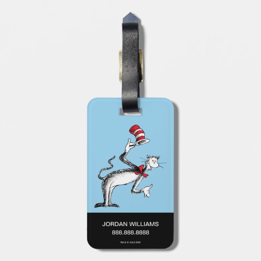 Kat in het Pet neemt een boog Bagagelabel (Achterkant verticaal)