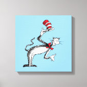 Kat in het Pet neemt een boog Canvas Afdruk (Voorkant)