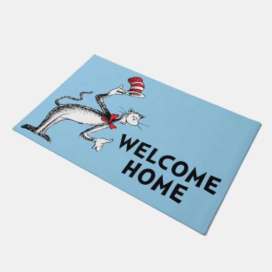 Kat in het Pet neemt een boog Deurmat (Schuin)