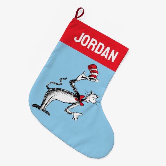 Kat in het Pet neemt een boog Grote Kerstsok (Voorkant (Hangend))