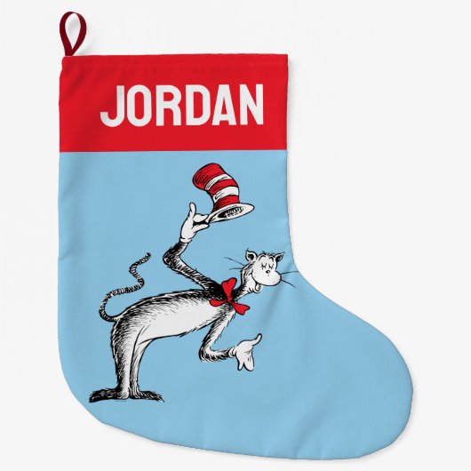 Kat in het Pet neemt een boog Grote Kerstsok (Voorkant)