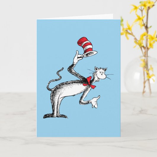 Kat in het Pet neemt een boog Kaart (Gele Bloem)