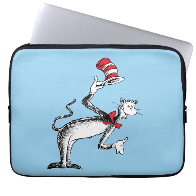Kat in het Pet neemt een boog Laptop Sleeve (Voorkant)