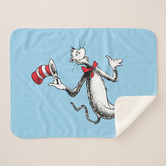 Kat in het Pet neemt een boog Sherpa Deken (Voorkant (horizontaal))