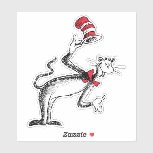 Kat in het Pet neemt een boog Sticker (Vel)