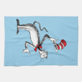 Kat in het Pet neemt een boog Theedoek (Horizontaal)