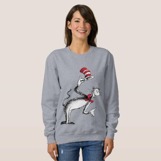 Kat in het Pet neemt een boog Trui (Voorkant volledig)