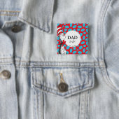 Kat in het Pet | Papa om te zijn Vierkante Button 5,1 Cm (In situ)