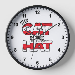 Kat in het Pet Rood en wit gestreepte tekst