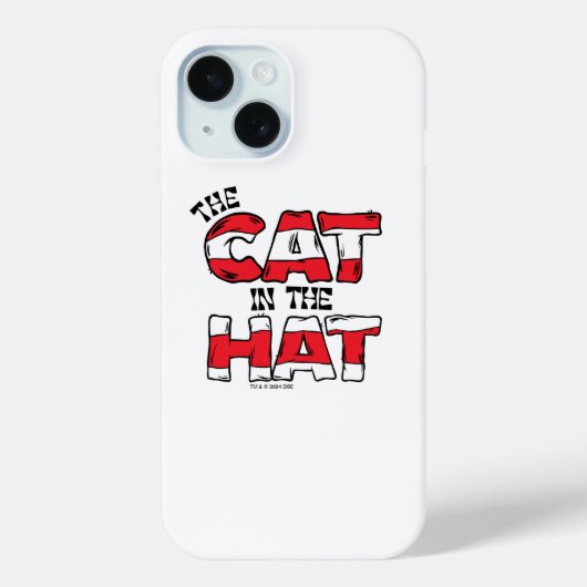 Kat in het Pet | Rood en wit gestreepte tekst Case-Mate iPhone Case (Achterkant)
