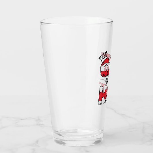 Kat in het Pet | Rood en wit gestreepte tekst Glas (Rechts)