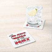 Kat in het Pet | Rood en wit gestreepte tekst Kartonnen Onderzetters (Insitu)