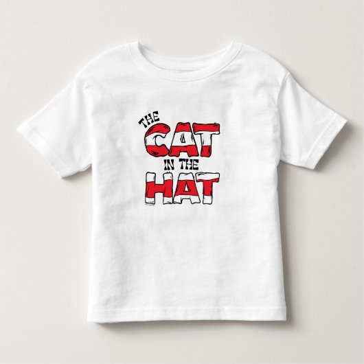 Kat in het Pet | Rood en wit gestreepte tekst Kinder Shirts (Voorkant)