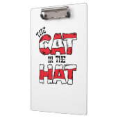 Kat in het Pet | Rood en wit gestreepte tekst Klembord (Links)