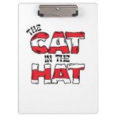 Kat in het Pet | Rood en wit gestreepte tekst Klembord (Voorkant)