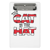 Kat in het Pet | Rood en wit gestreepte tekst Mini Klembord (Voorkant)